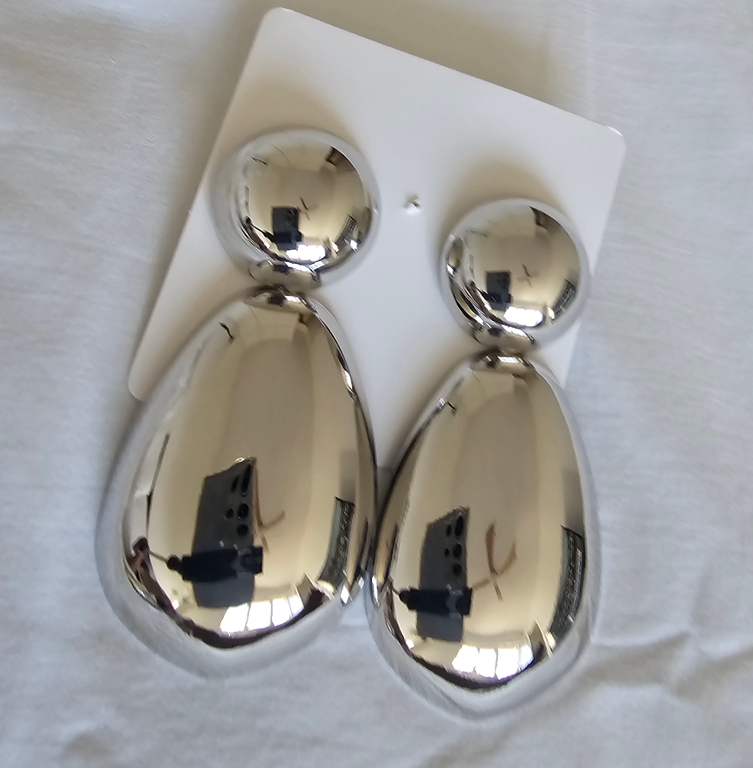 Big Steel Earings for Pierced Ear