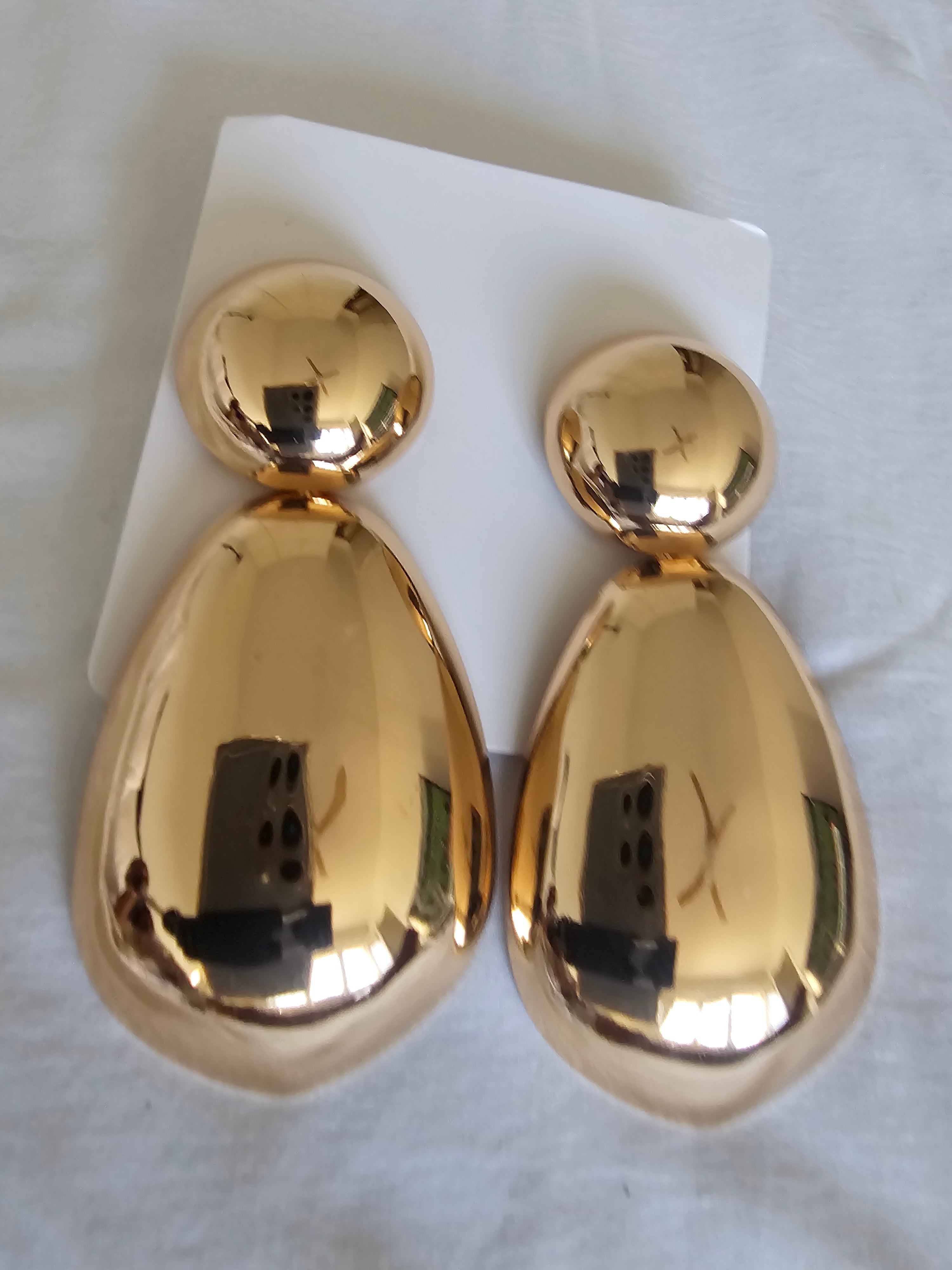Big Steel Earings for Pierced Ear